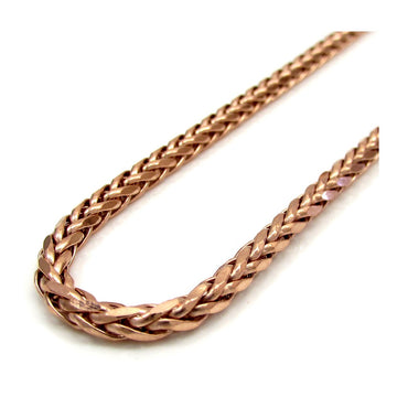 1.5MM 035 Rose Gold Wheat/Spiga Chain .925 Sterling Silver Length 16"-22" Inches
